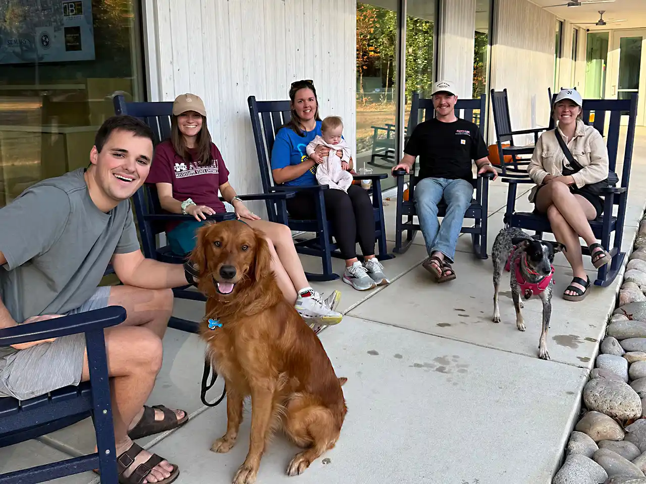 The Front Porch campus building exterior surrounded by trees